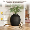 Hidden Litter Box with Faux Plant, Large Cat Litter Box with Rattan Pattern, Heavy Duty PP Material Litter Box - 2 of 4