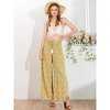 Allegra K Women's Boho Tassel Drawstring Flowy Split Wide Leg Palazzo Pants - 3 of 4