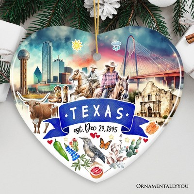 Artistic Texas State Themes and Landmarks Christmas Ornament| OrnamentallyYou