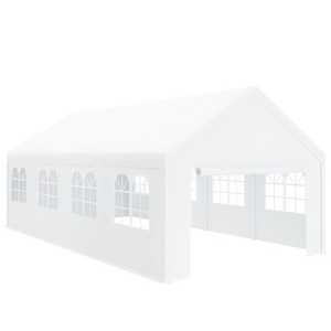 Party Tent Heavy Duty Waterproof Outdoor Canopy Carport Gazebo Shelter with Removable Sidewalls for Wedding, Birthday Party - 1 of 4