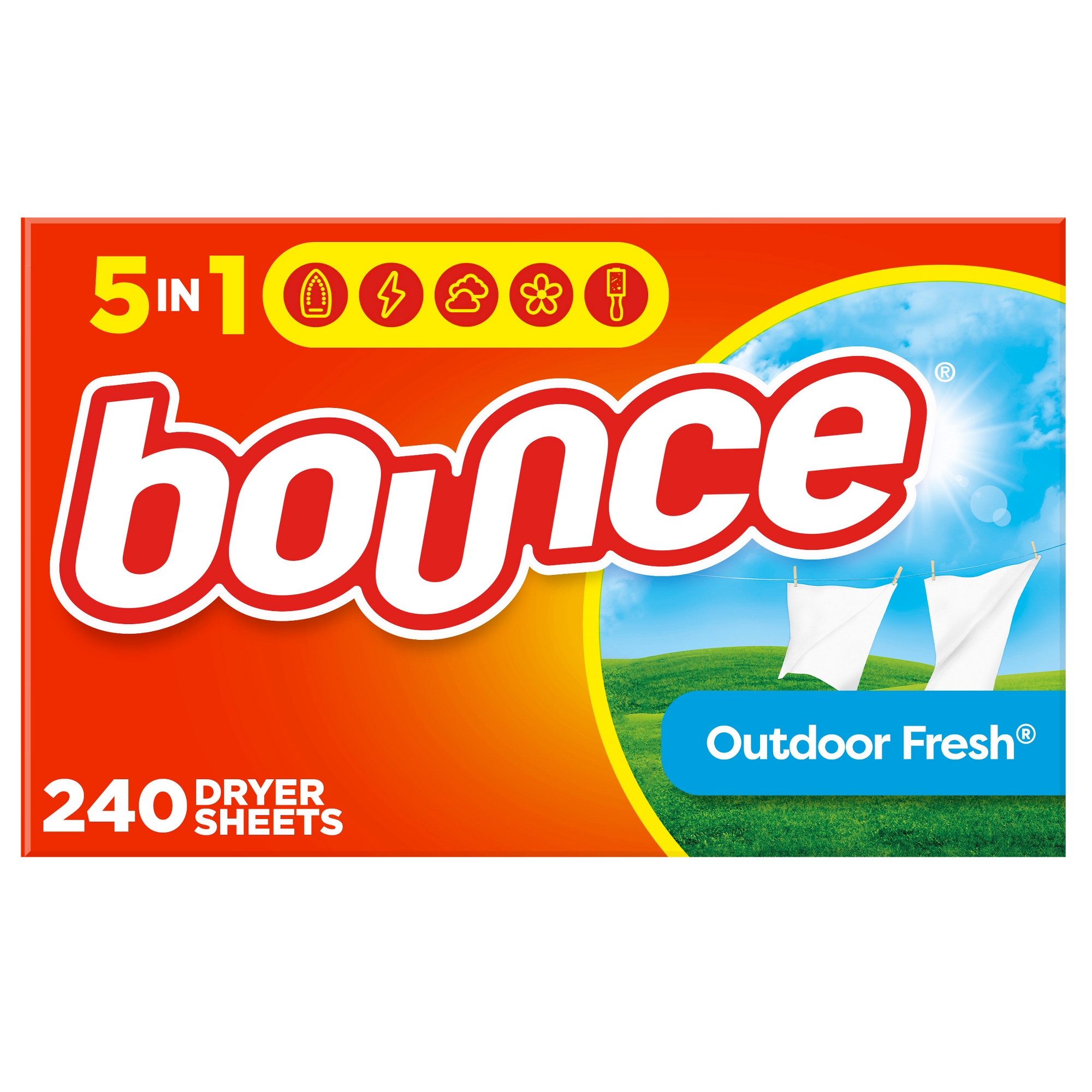 Bounce Outdoor Fresh Fabric Softener Dryer Sheets - 240ct: Box