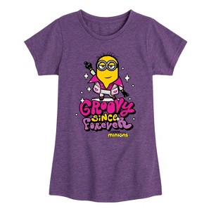 Girls' - Despicable Me Minions - Groovy Since Forever Fitted Short Sleeve Graphic T-Shirt - 1 of 4