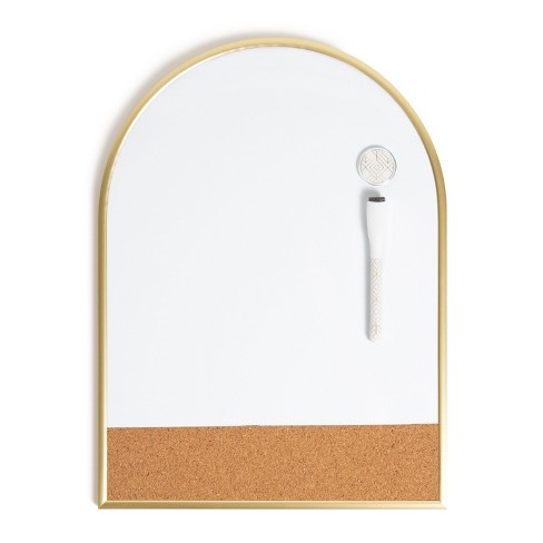 U Brands 12''x16'' Arch Gold Frame Dry Erase Board With Cork Strip : Target