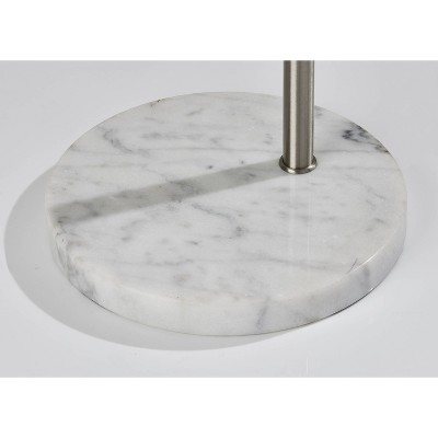 Adjustable Brushed Steel Arc Lamp with Marble Base