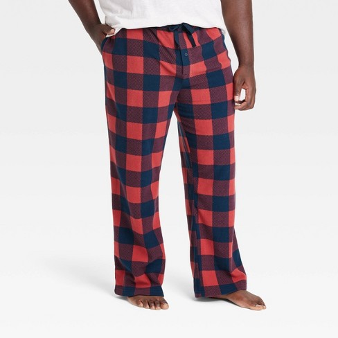 Men's Big & Tall Plaid Microfleece Pajama Pants - Goodfellow & Co™ Red 3xl  : Target