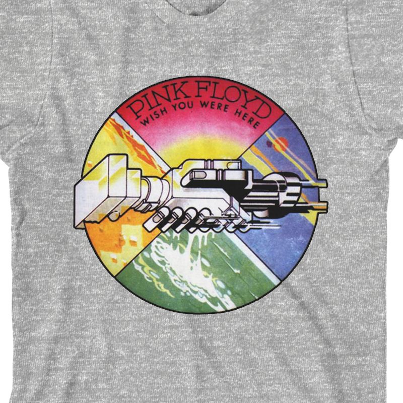 Pink Floyd Wish You Were Here Album Art Boy's Heather Gray T-shirt, 2 of 4