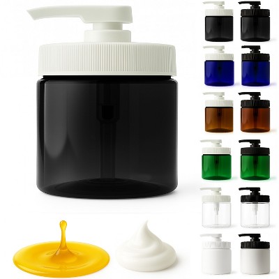 Royal Massage 16oz Massage Oil/Lotion/Cream Pump Jar with Locking Twist Top (Black/White, 1)