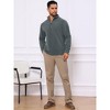 INSPIRE CHIC Men's Stand Collar Half Zip Long Sleeve Fleece Sweatshirt - 2 of 4
