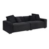 104.72" Corduroy Sofa with 4 Throw Pillows & Solid Wood Frame - 2 of 4