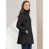 INSPIRE CHIC Women's Single Breasted Long Peter Pan Collar Vintage Winter Overcoat - 4 of 4
