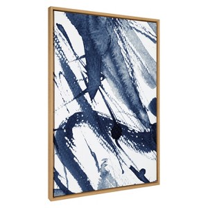 Kate & Laurel All Things Decor 31.5"x41.5" Sylvie Indigo Watercolor Framed Wall Art by Amy Peterson Modern Blue Abstract Wall Art - 1 of 4