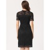 INSPIRE CHIC Women's Cocktail Party Elegant Floral Lace Crew Neck Sheath Dresses - 4 of 4