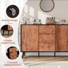 51.2"/31.5" Sideboard Buffet Cabinet with 3 Drawers, Farmhouse Kitchen Wooden Cabinet with Storage, Gorgeous Burl Texture, Coffee Bar Cabinet - 4 of 4