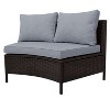 CAVINAS Patio Sectional Furniture Set, All-Weather Outdoor Sofa Set Half-Moon Tempered Glass Tabletop Patio Table for Backyard - 2 of 4