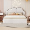 NicBex Queen Size Velvet Upholstered Platform Bed Frame with Cloud-Shaped Headboard,No Box Spring Needed,Easy Assembly,Beige/Gray - 2 of 4