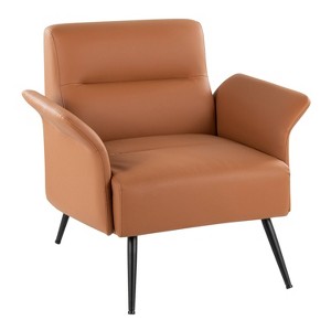 LumiSource Petal Accent Chair Black Metal/Camel PU - 1 of 4