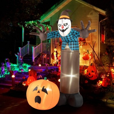 Costway 7 FT Inflatable Haunted Scarecrow Blow up Yard Decoration with Built-in LED Lights