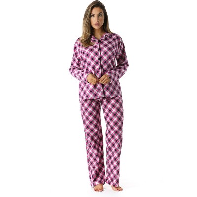 #FollowMe Printed Flannel Button-Front PJ Pant Set  Classic, Cozy Sleepwear