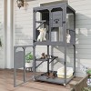 SEVOBAL Large Catio Outdoor Cat Enclosure Window Access 4 Tiers Cat Crate with Wheels Box Waterproof Indoor Pet House Cage, Gray, 31.5"*31.5"*71" - 2 of 4