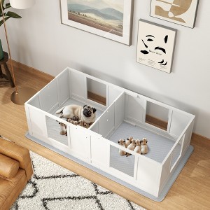 Gulches PawHut Whelping Box for Dogs with Waterproof Whelping Pad,for Small Dogs, 65" L x 31.5" W x 19" H - 1 of 4