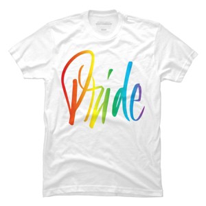 Adult Design By Humans Rainbow Cursive Letters Pride By machmigo T-Shirt - 1 of 2