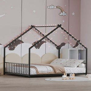 Full Size Bed Frame with LED Light Strips for Bedroom or Apartment - 1 of 4