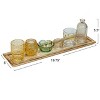 Storied Home 6 Embossed Glass Tealight/Votive Candle Holders with Vase and Wood Tray, Multicolor and Natural - 2 of 4
