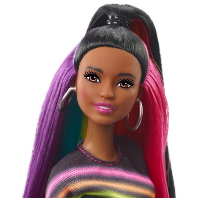 rainbow glitter hair barbie