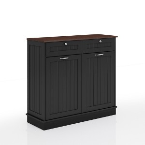 36" H Tilt-Out Trash Cabinet with 2 Drawers, Kitchen Floor Base Storage, Anti-Tip, Durable Plywood & Stainless Hardware - 1 of 4