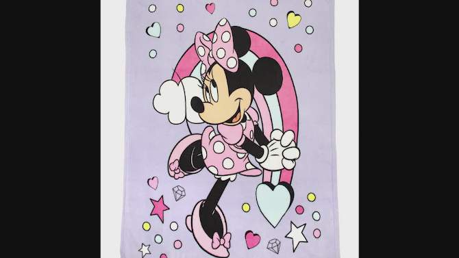 46&#34;x60&#34; Minnie Mouse Kids&#39; Throw Blanket Purple, 2 of 7, play video