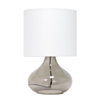 Glass Raindrop Table Lamp with Fabric Shade Smoke Gray - Simple Designs