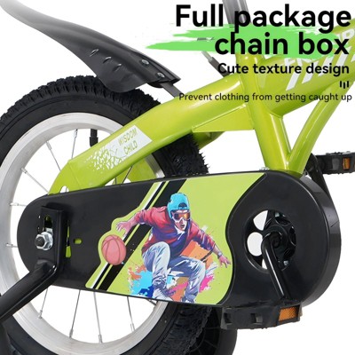 NicBex 16" Kids Bike with Detachable Training Wheels for Girls & Boys Aged 4-8,Height 41-53",Carbon Steel Frame,Heavy Duty Front Basket