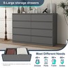 Resenkos Modern Mid Century 6 Drawer Wide Dressers Chests for Bedroom, Chest of Drawer Organizer Grey - 4 of 4