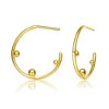 Chic 14K Yellow Gold Beaded Open Hoop Earrings with Intricate Detailing for a Stylish and Modern Look - 3 of 3