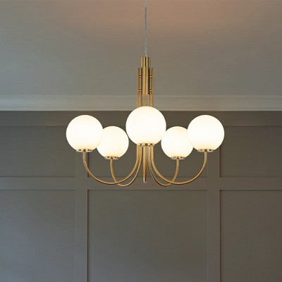 ALOADECOR Modern Glam Glass Globe Bubble Chandelier Sputnik  Hand Blown Glass Pendant Light For Living Room