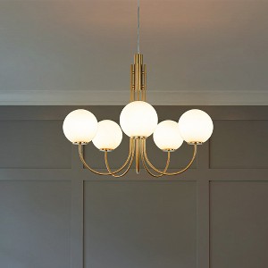 ALOADECOR Modern Glam Glass Globe Bubble Chandelier Sputnik  Hand Blown Glass Pendant Light For Living Room - 1 of 4