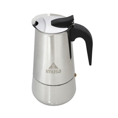 IMUSA 6 Cup Stainless Steel Stovetop Coffeemaker: Polished Silver Espresso Maker, Greca Coffee, Manual, Hand Wash