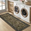 Botanical Area Rugs for Living Room Floral Leaves Pattern Rug Washable Farmhouse Soft Non-Slip Accent Carpet - 3 of 4
