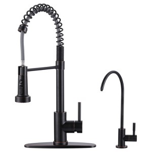 WOWOW 2-in-1 Kitchen Faucet Set, SUS 304 Stainless Steel Pull Down Faucet with Drinking Water Faucet - 1 of 4