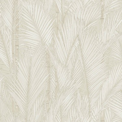 Roommates Swaying Fronds Peel And Stick Wallpaper Taupe: Removable ...