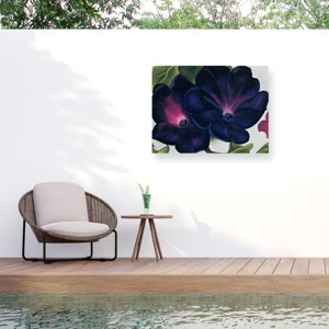 Trademark Fine Art - Georgia O'Keefe Black and Purple Petunias Matted Framed Art - 1 of 4