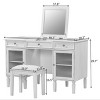 INFURNIC Vanity Tables 2 in 1 Vanity Desk with Flip Top Mirror and Storage for Bedrooms and Offices, White, 46.5"*20.1"*29.8" - 2 of 4