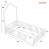 Metal House Platform Bed with Guardrail and Chimney - 4 of 4