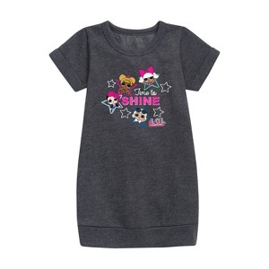 Girls' - LOL Surprise! - Time to Shine Graphic Short Sleeve Fleece Dress - 1 of 3