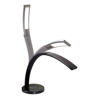 Black Adjustable Arc Touch LED Desk Lamp with USB Port