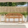 vidaXL Banana Bench, Indoor/Outdoor, Fine Sanded Finish, Solid Teak Wood 24.4"x59.4"x33.9" Brown - 3 of 4