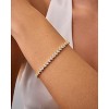 14K-18K Gold Plated Simulated Diamonds Bezel Set Tennis - Round Pear Heart Statement Bride Gold Bracelet Stack - Sizes 6.5-7.5 Inch - 2 of 4