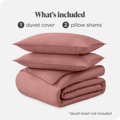 Dusty Rose Organic Cotton Full/Queen Sateen Duvet Cover Set