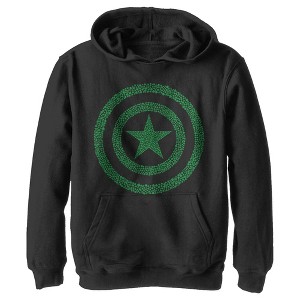 Boy's Marvel St. Patrick's Day Captain America Clover Shield Pull Over Hoodie - 1 of 4