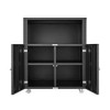 ACEPANO Metal Decorative Storage Cabinets with Wheels & Open Storage Shelf for Home Offices-Black - 3 of 4